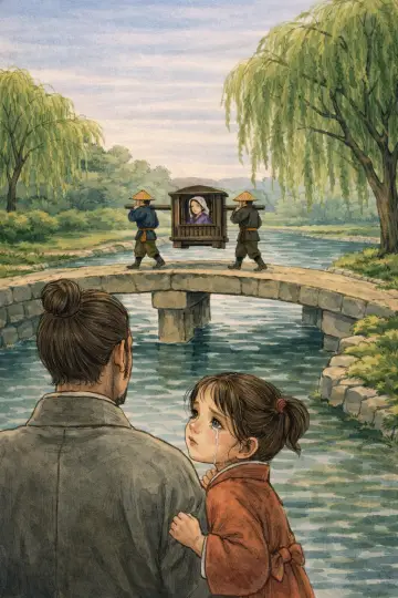 縁切橋から母を見送る甲斐姫